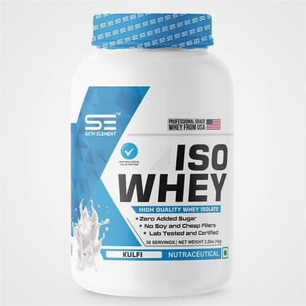 An image showcasing ISO whey protein powder jar