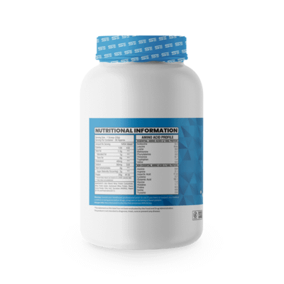 An image showcasing Xtreme whey protein supplement nutritional information on its jar