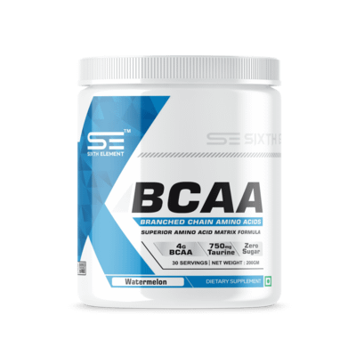 An image showcasing BCAA (branched chain amino acid) supplement jar